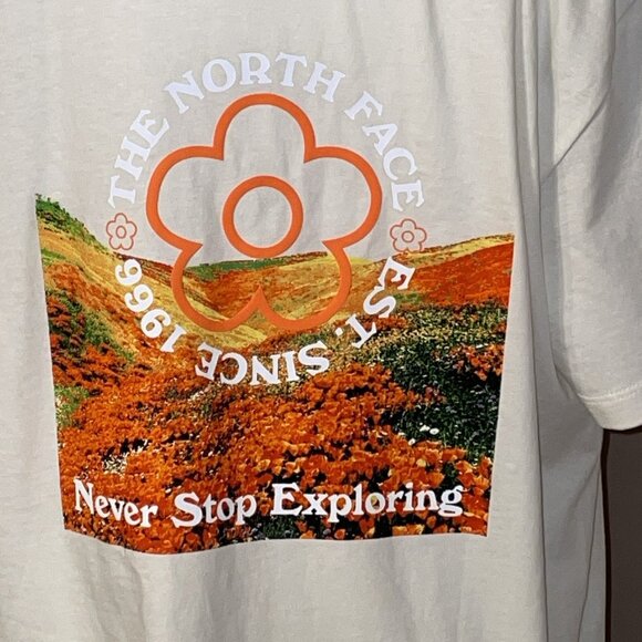 The North Face Circular Design Strange Colorful World Tee 3D Graphics Wms Sz M - Picture 3 of 8